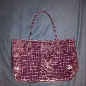 Purple Snakeskin Professional Laptop Tote